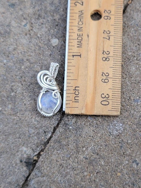 Dainty Rainbow Moonstone in .925 Sterling Silver