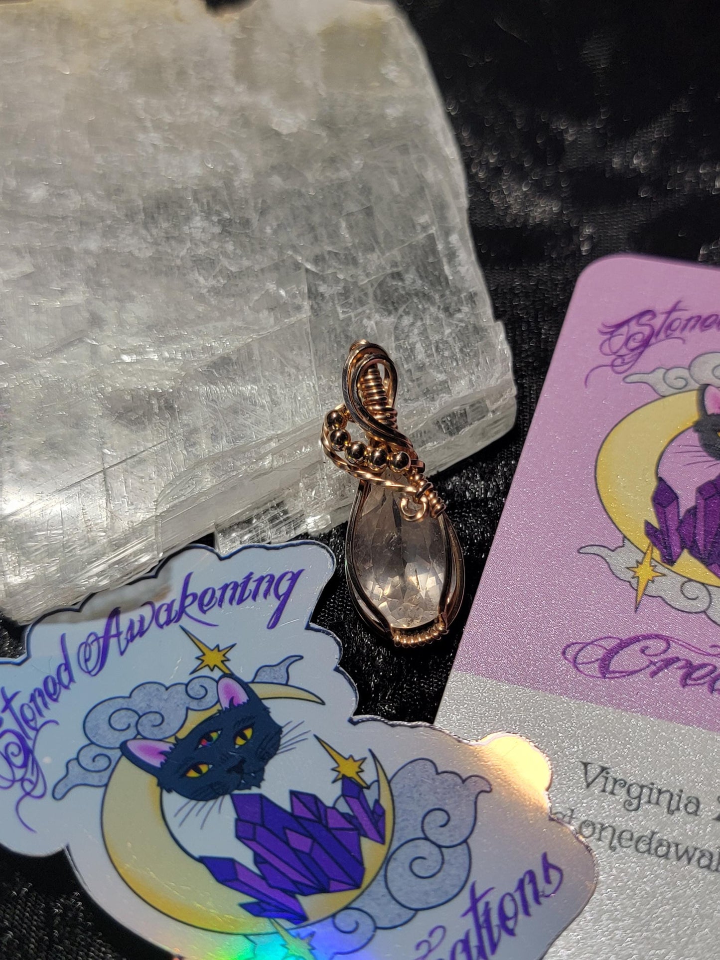 Faceted Rose Quartz in 14k Rose Gold Filled Wire