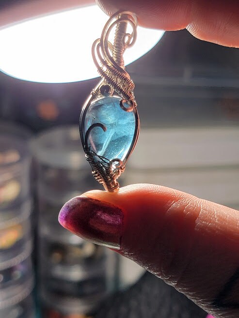 Blue Fluorite in Sterling Silver