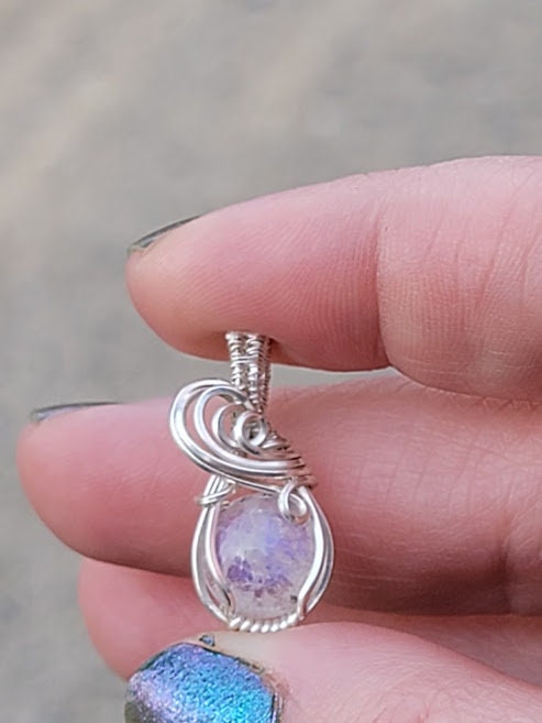 Dainty Rainbow Moonstone in .925 Sterling Silver