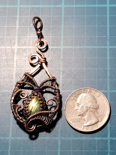 Labradorite w/ Amethyst in Antiqued Copper