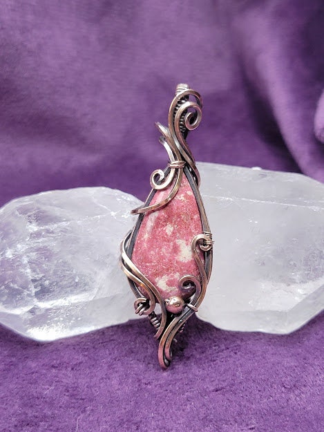 Thulite in Antiqued Copper