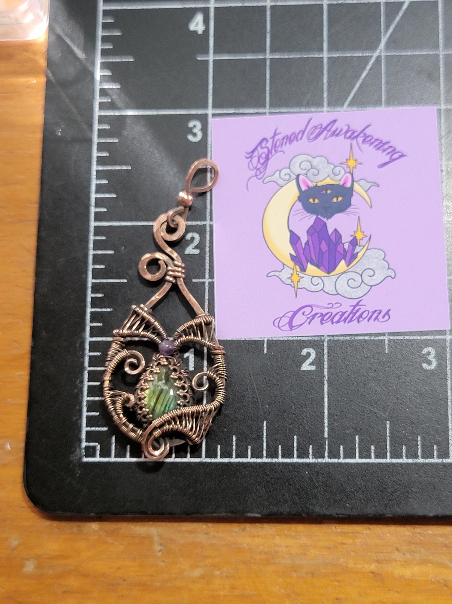 Labradorite w/ Amethyst in Antiqued Copper