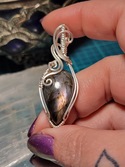 Purple Flash Labradorite in Sterling Silver