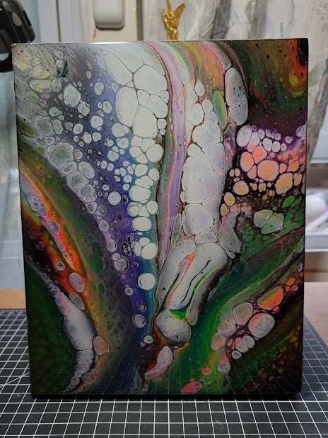 Dark Side of the Rainbow - 8"x10" Acrylic & Resin Pour w/ Blacklight Effect