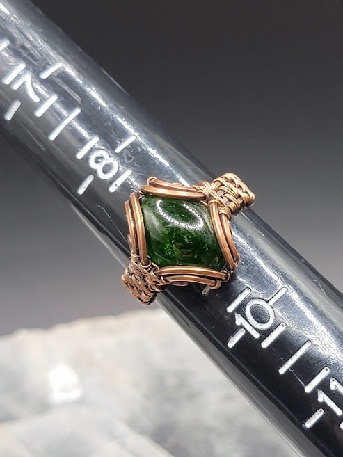 Chrome Diopside in Antiqued Copper Ring Size 9