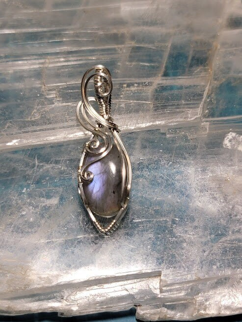Purple Flash Labradorite in Sterling Silver
