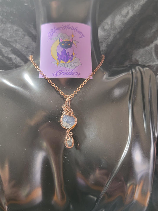 Rainbow Moonstone w/ Labradorite in Antiqued Copper