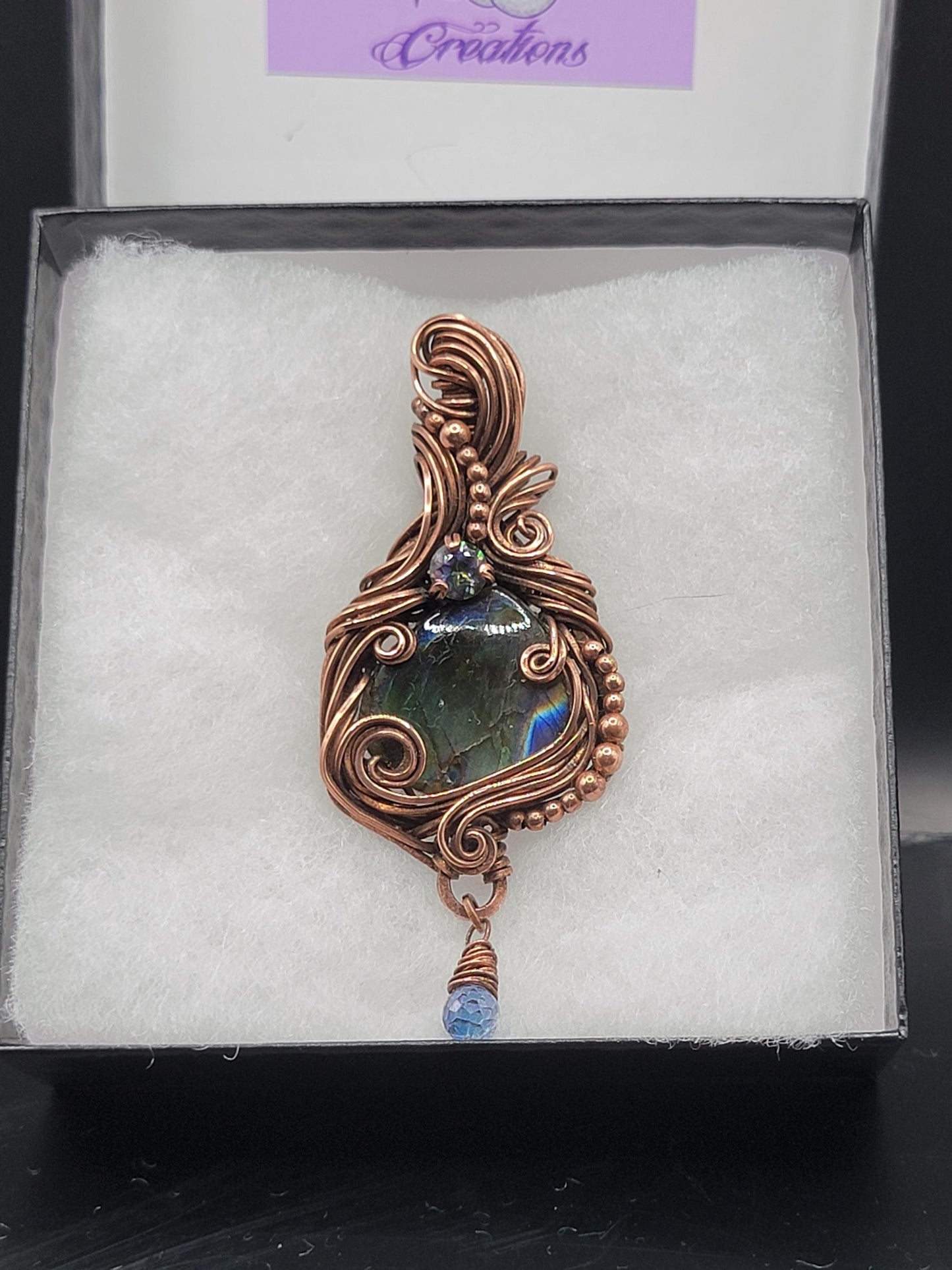 Labradorite w/ Mystic & Blue Topaz in Antiqued Copper