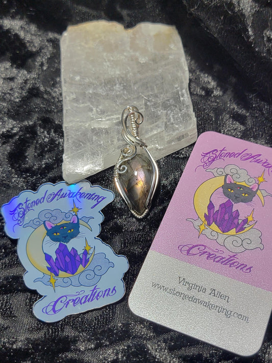 Purple Flash Labradorite in Sterling Silver