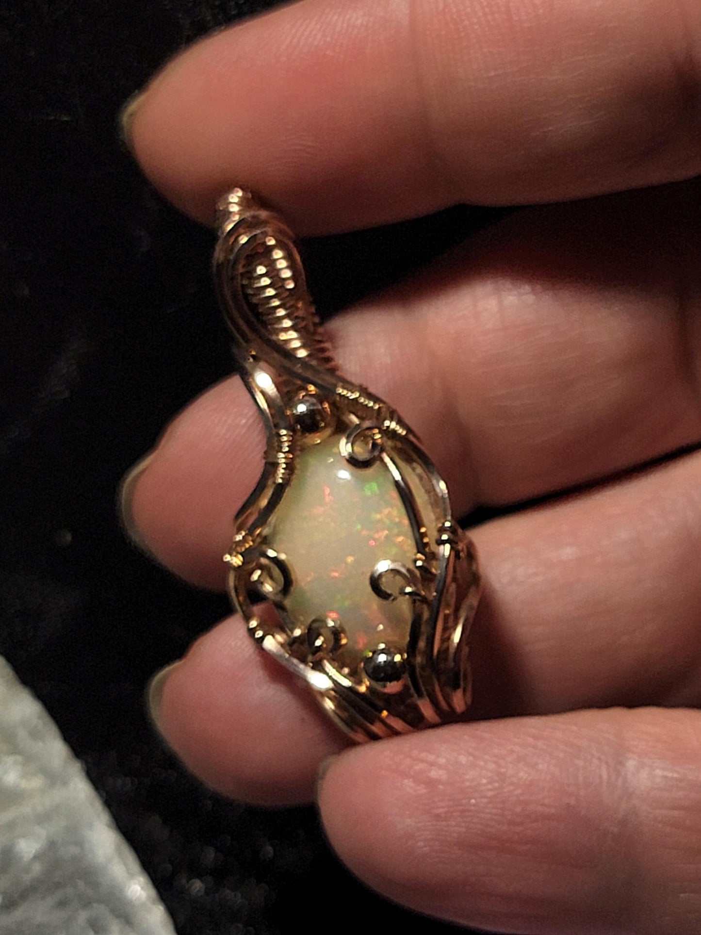 Natural Ethiopian Opal in 14k Rose Gold Filled