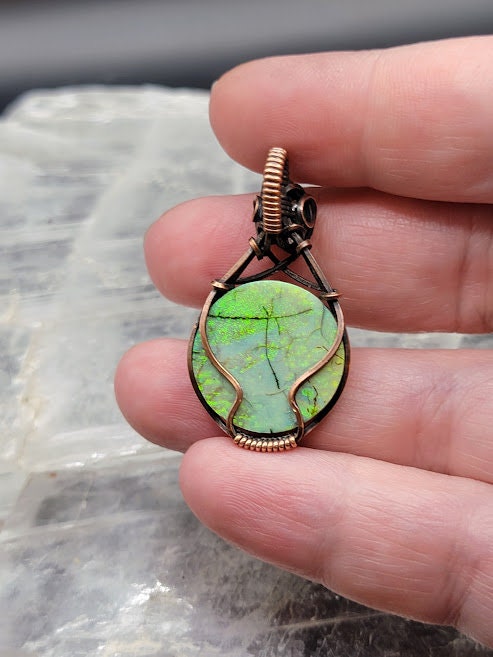 Sterling Opal w/ Black Ethiopian Opal in Antiqued Copper