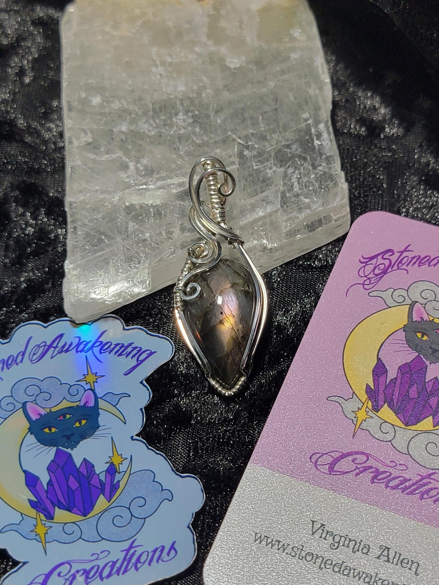 Purple Flash Labradorite in Sterling Silver