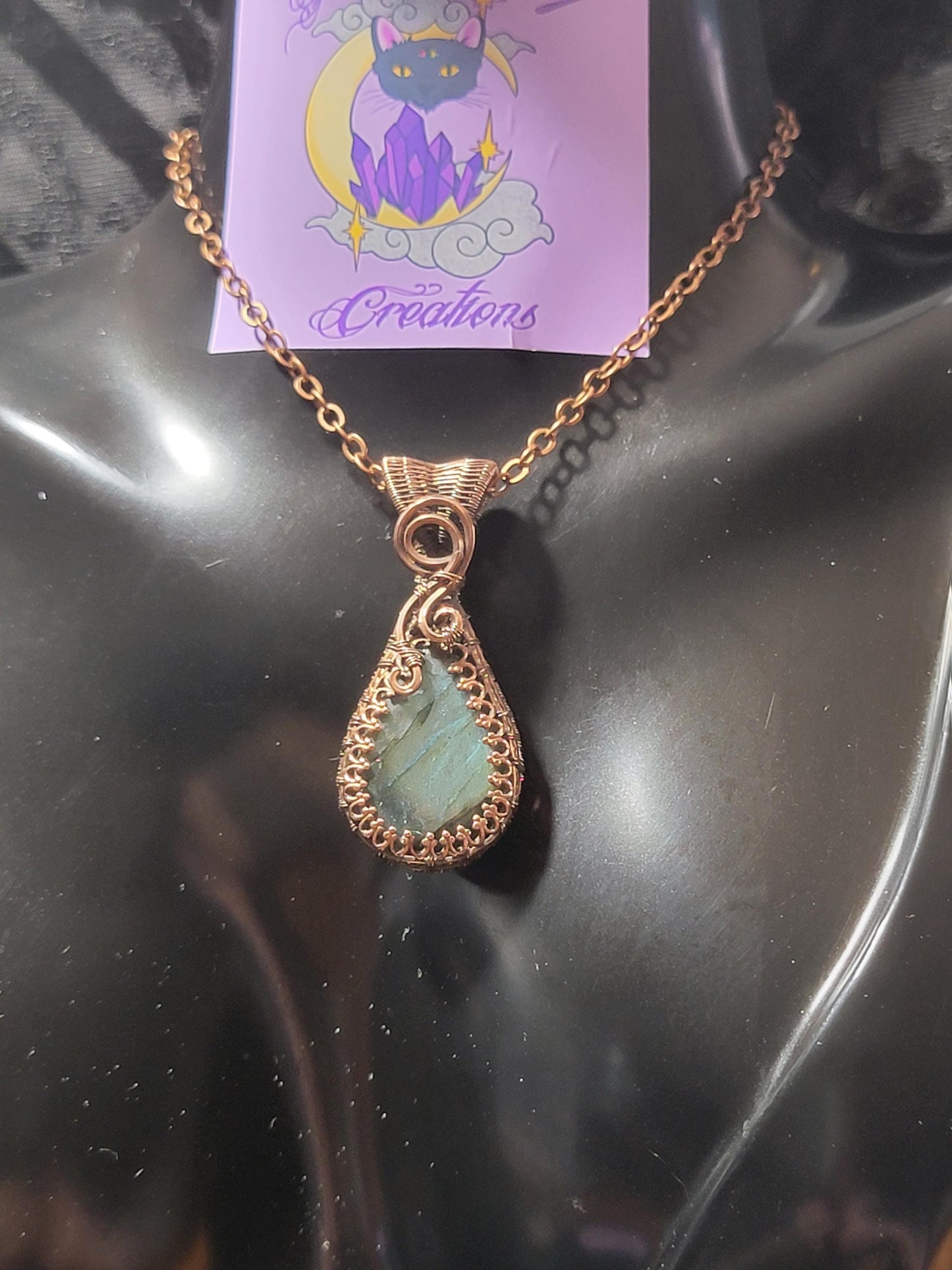 Labradorite in Antiqued Copper