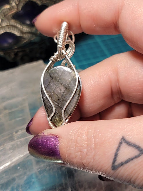 Purple Flash Labradorite in Sterling Silver