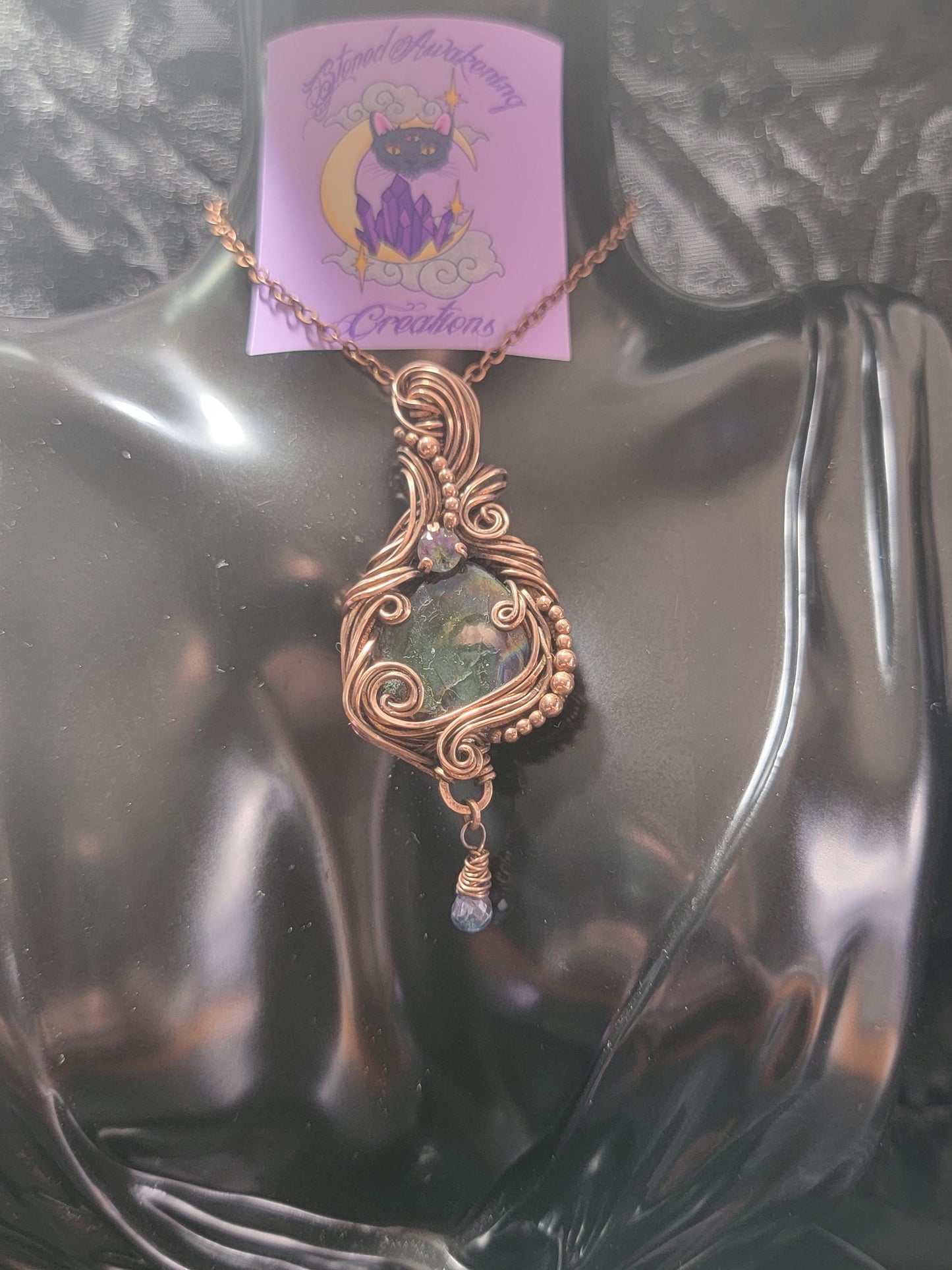 Labradorite w/ Mystic & Blue Topaz in Antiqued Copper