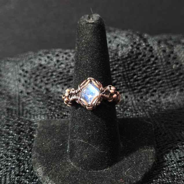 Moonstone in Antiqued Copper Size 9 Ring