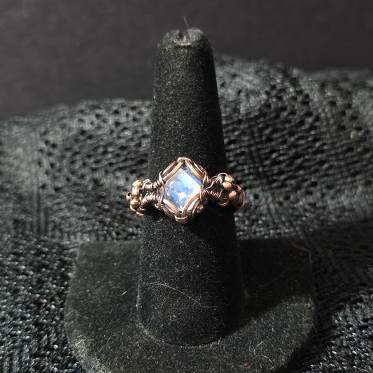 Moonstone in Antiqued Copper Size 9 Ring