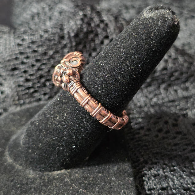 Moonstone in Antiqued Copper Size 9 Ring