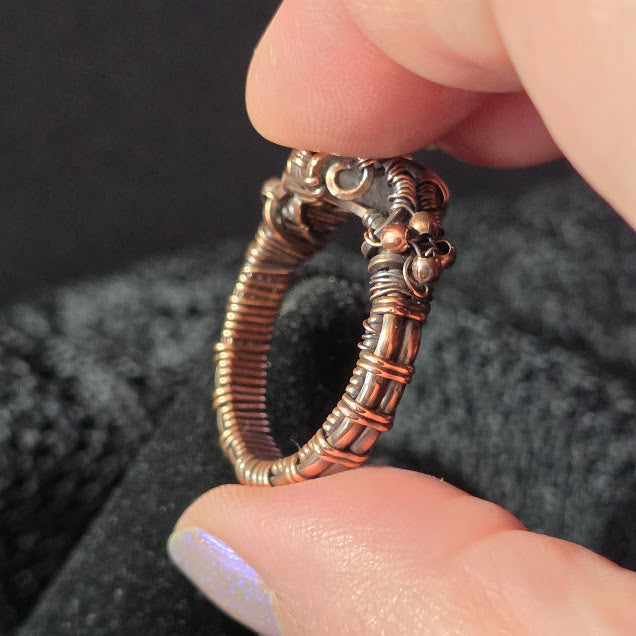 Moonstone in Antiqued Copper Size 9 Ring