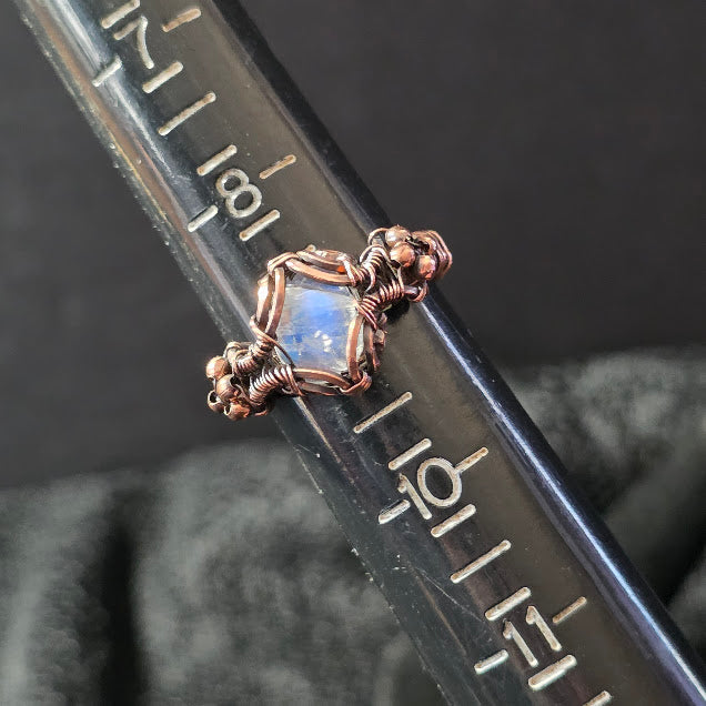Moonstone in Antiqued Copper Size 9 Ring