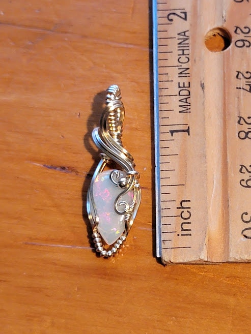 Natural Ethiopian Opal w/ Quarry Inlay in 14k Gold Filled