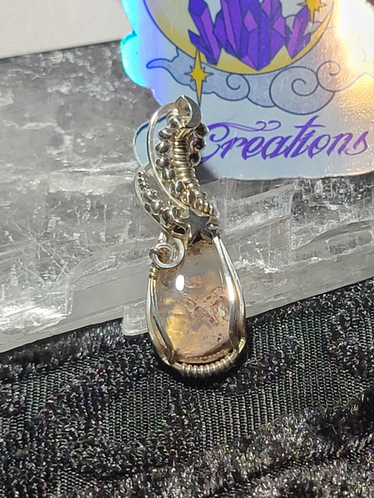 Scenic Mexican Fire Opal in Sterling Silver