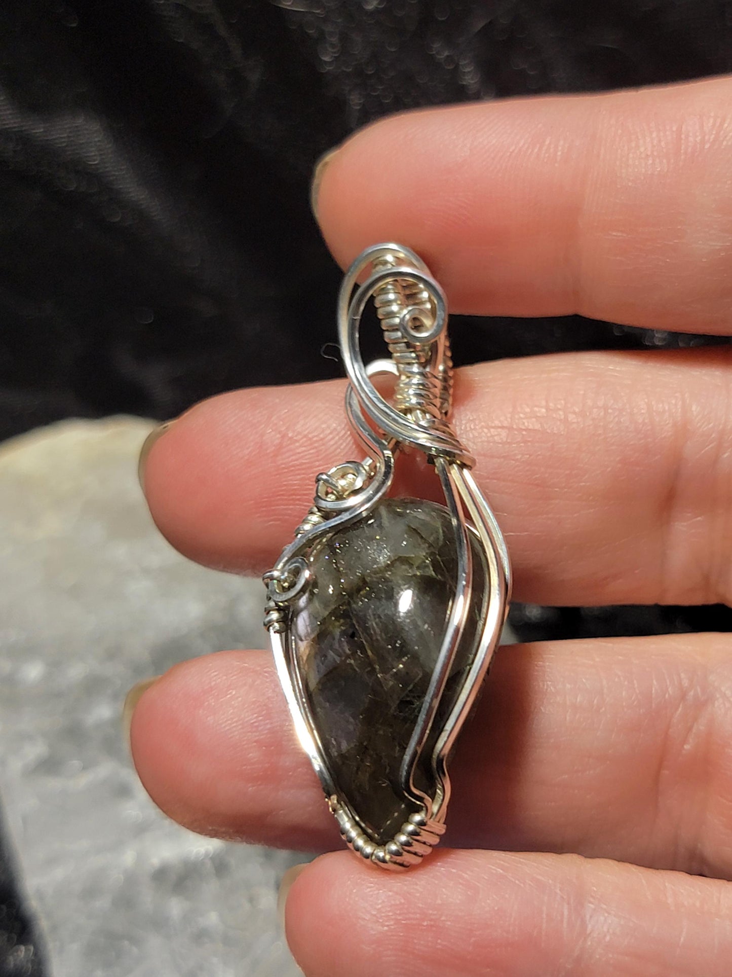 Purple Flash Labradorite in Sterling Silver