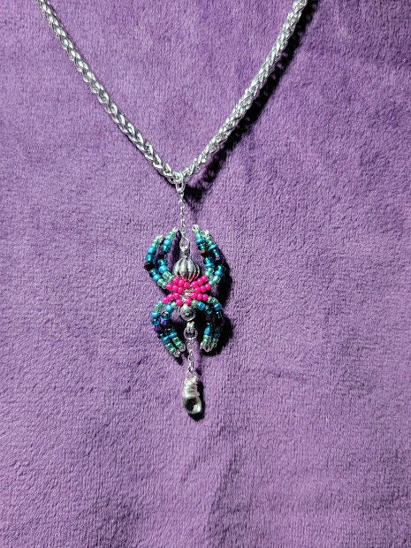 Helena - Beaded Spider Necklace