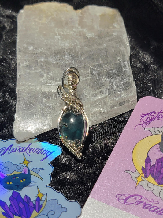 Blue Fluorite in Sterling Silver