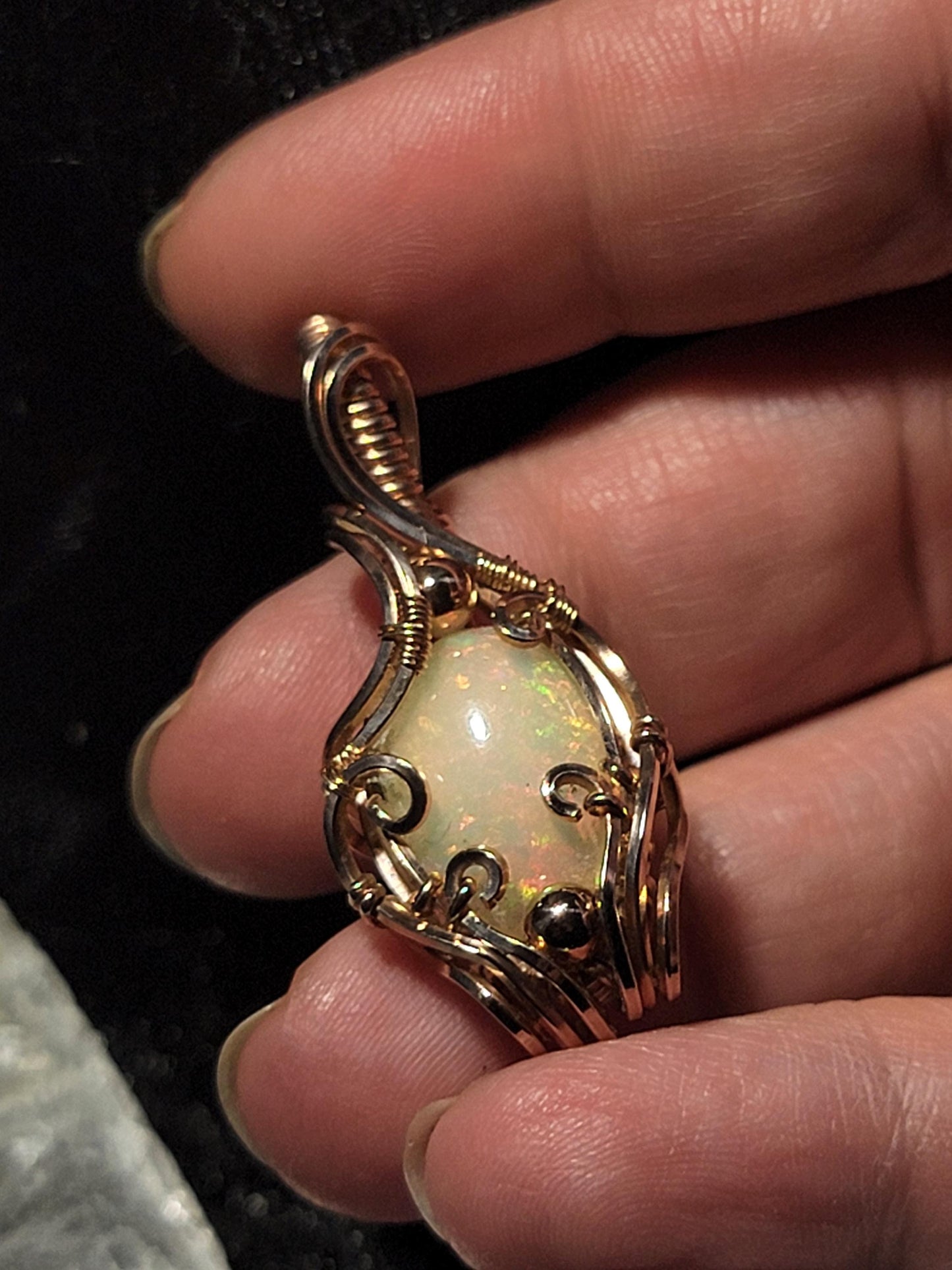 Natural Ethiopian Opal in 14k Rose Gold Filled
