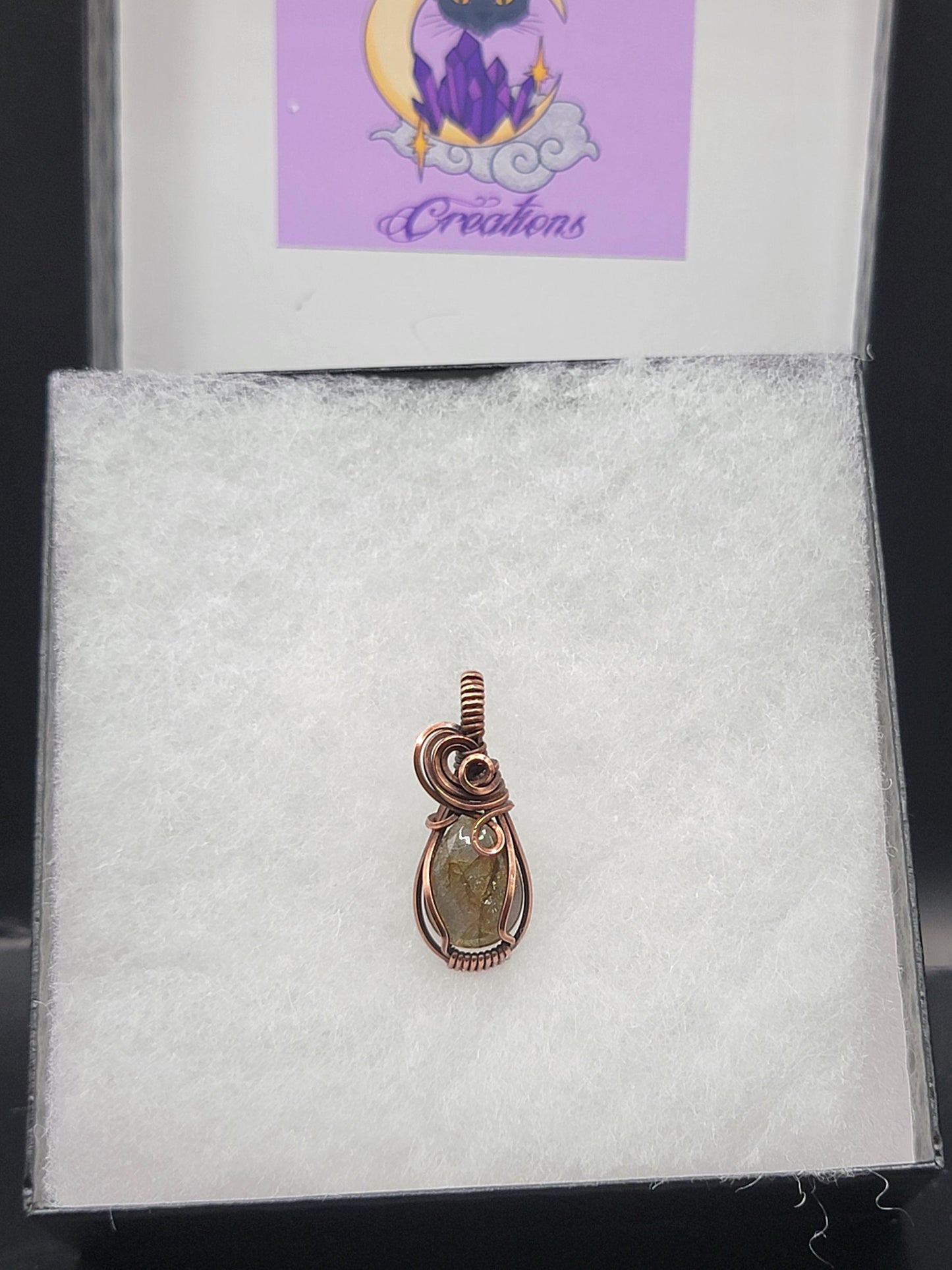 Dainty Labradorite in Antiqued Copper