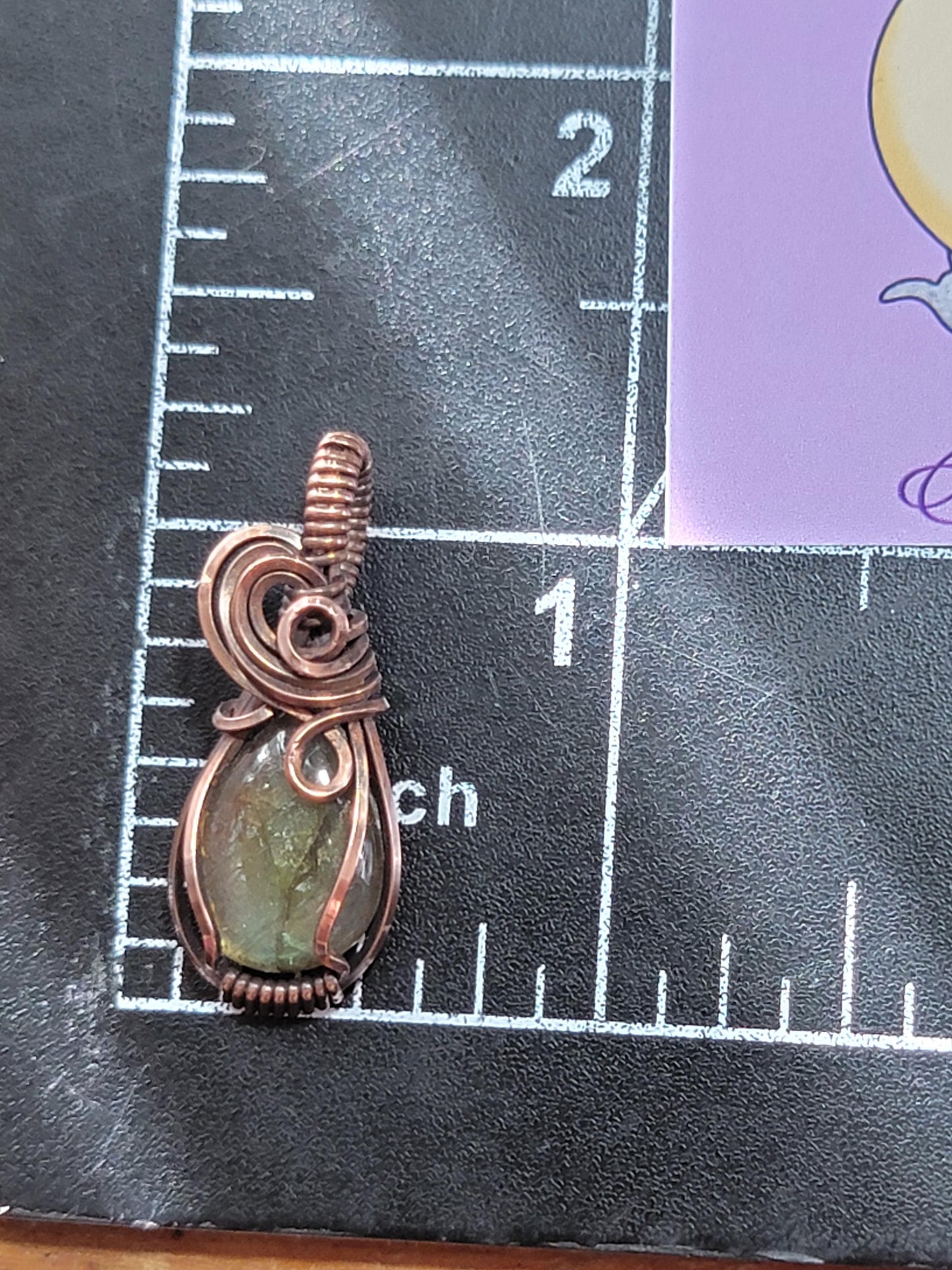 Dainty Labradorite in Antiqued Copper