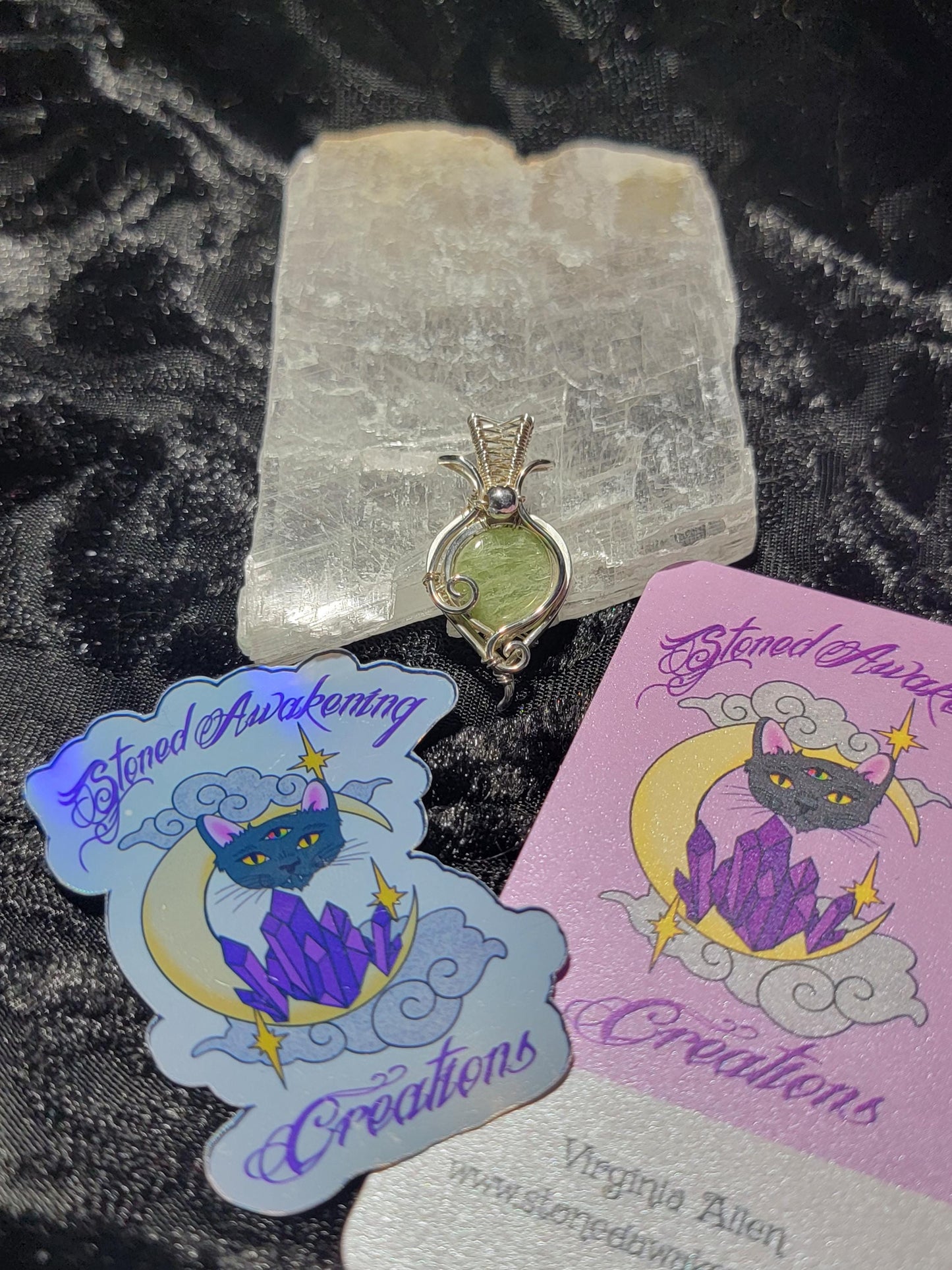 Green Kyanite in Sterling Silver