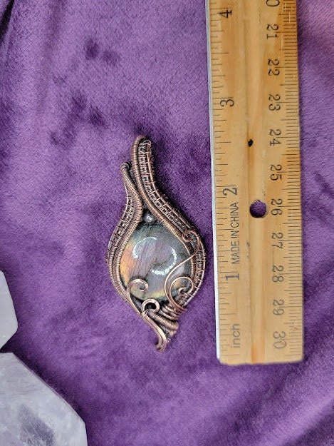 Flashy Labradorite in Antiqued Copper
