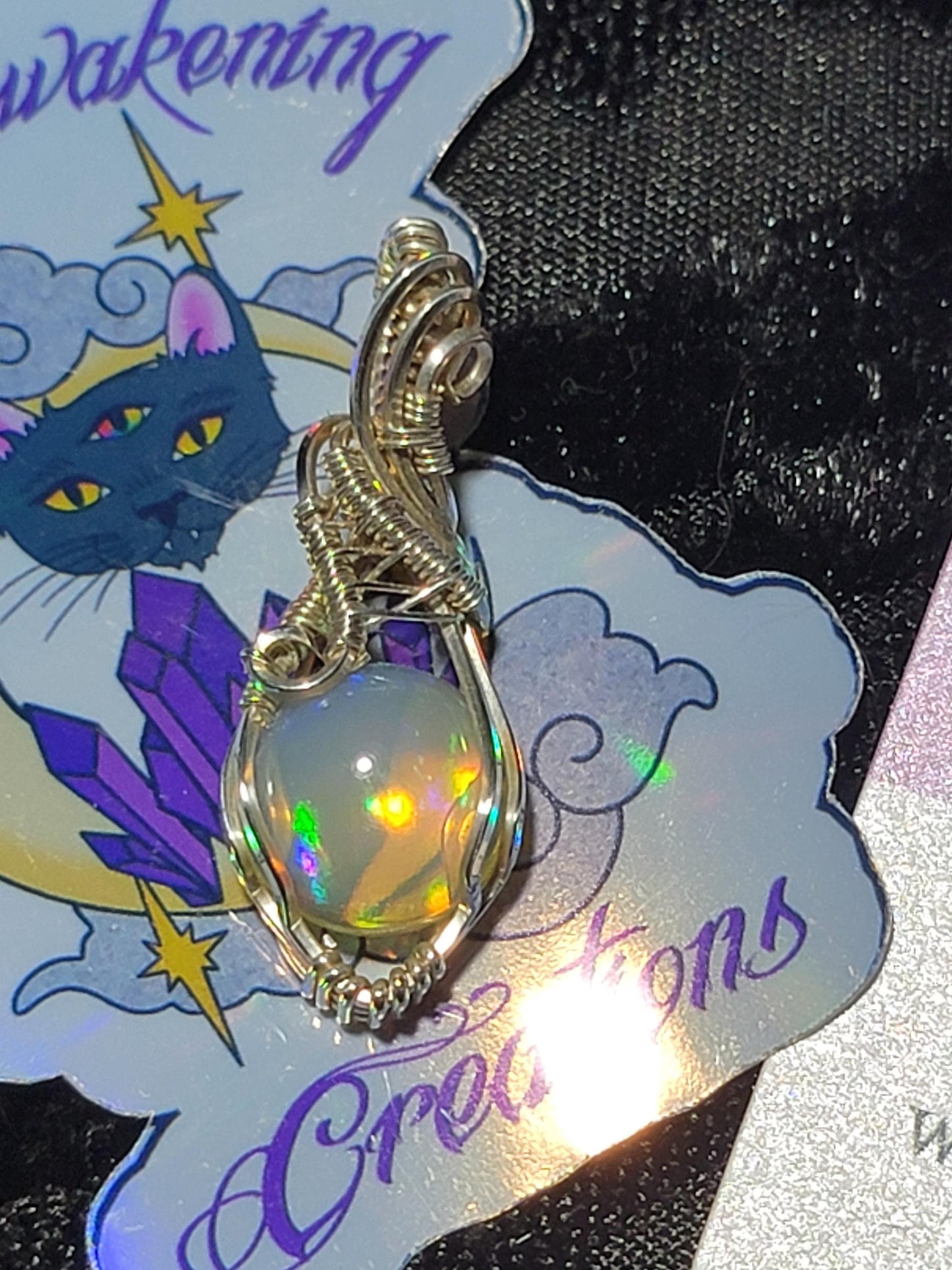 Natural Ethiopian Opal in Sterling Silver Pendant