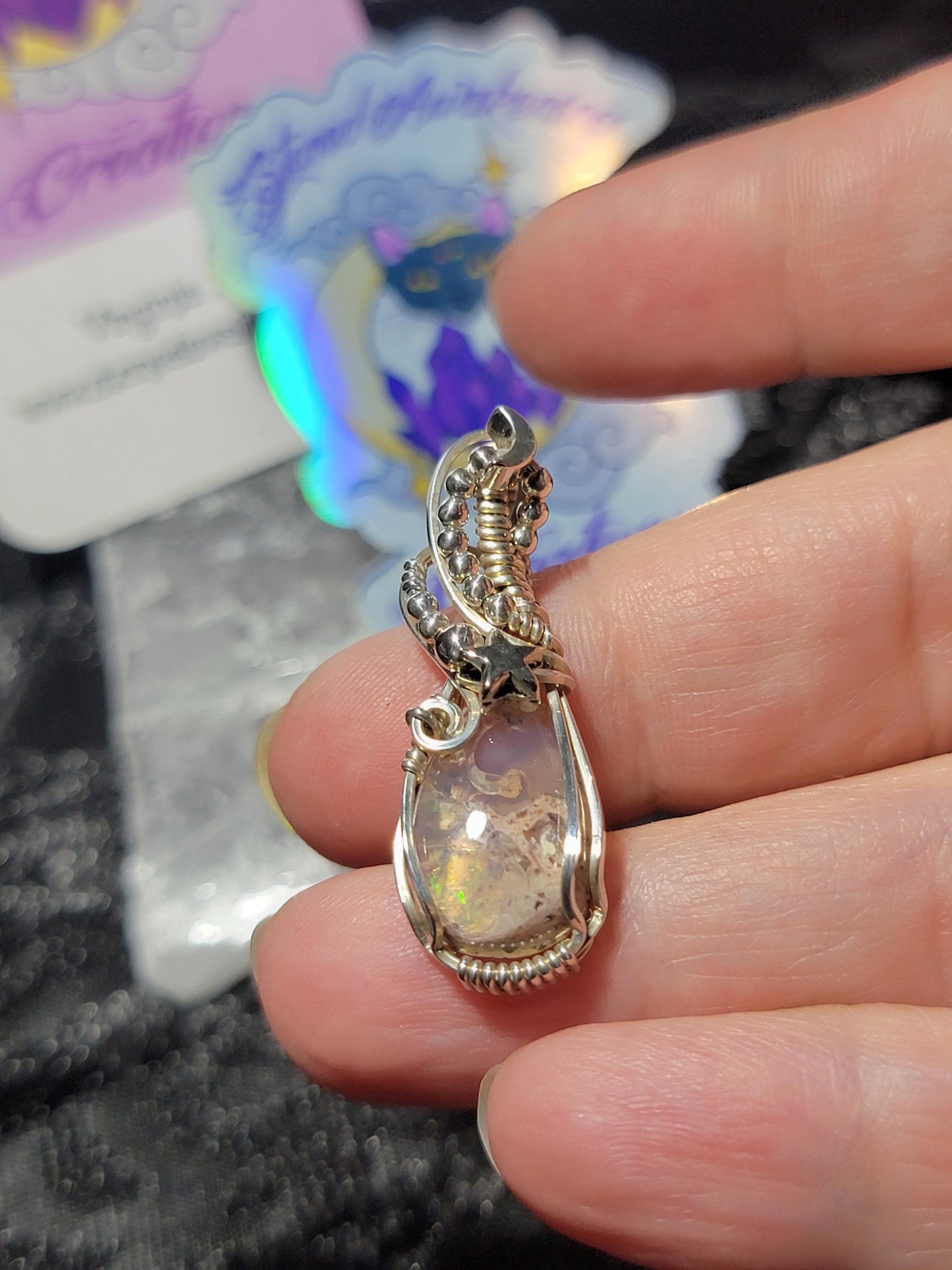 Scenic Mexican Fire Opal in Sterling Silver