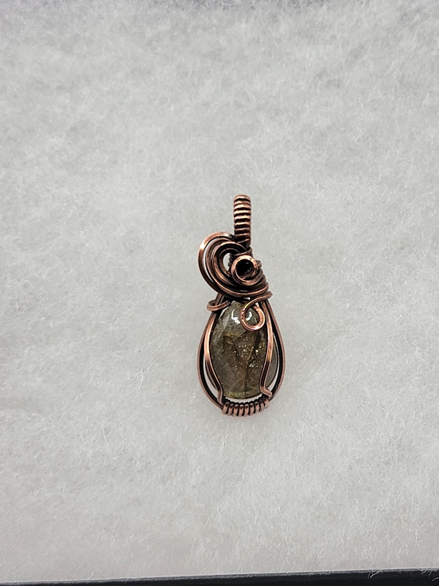 Dainty Labradorite in Antiqued Copper