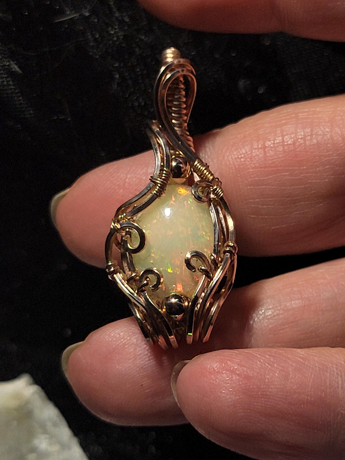Natural Ethiopian Opal in 14k Rose Gold Filled