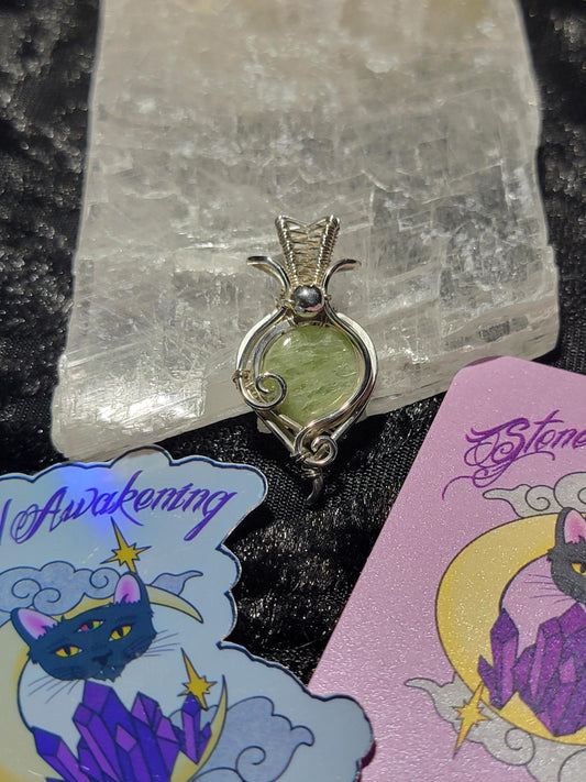 Green Kyanite in Sterling Silver