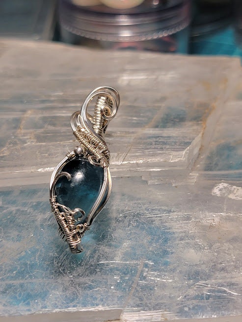 Blue Fluorite in Sterling Silver