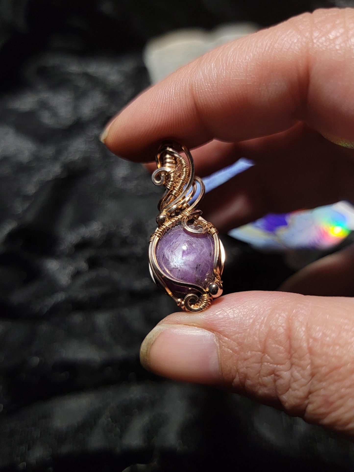 Star Ruby in 14k Rose Gold Filled Wire