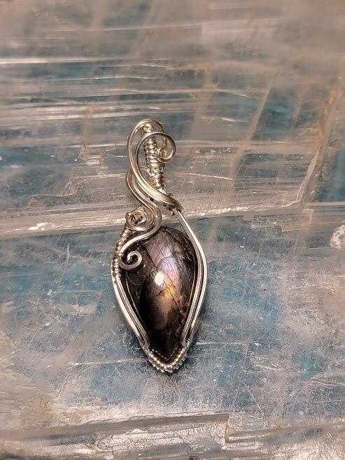 Purple Flash Labradorite in Sterling Silver