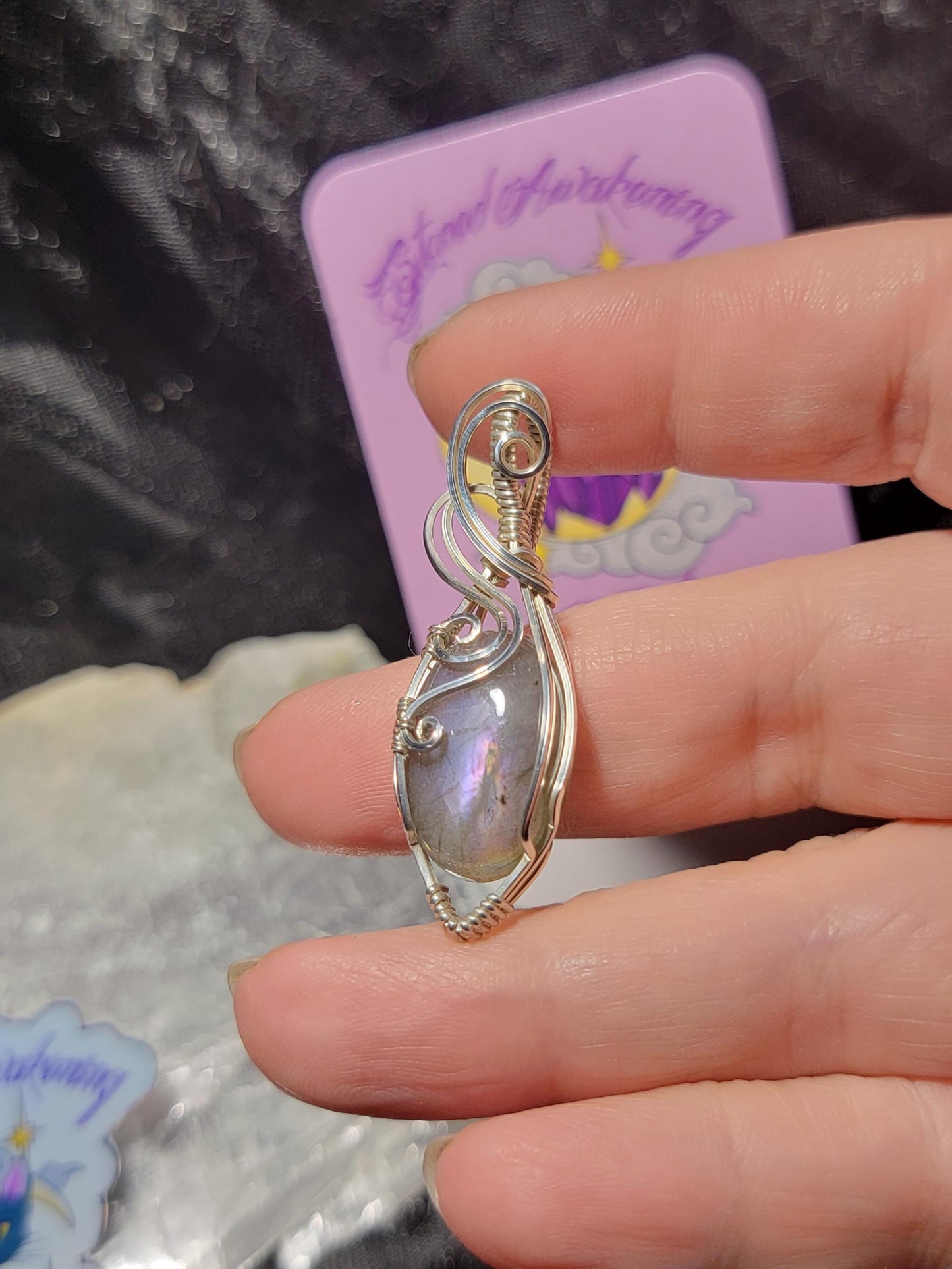 Purple Flash Labradorite in Sterling Silver