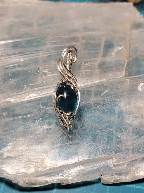 Blue Fluorite in Sterling Silver
