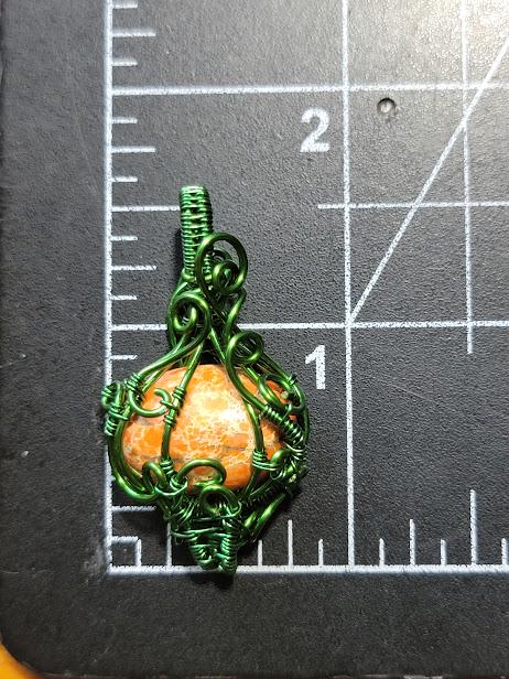 Regalite Pumpkin Pendant in Green Craft Wire