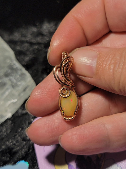 Natural Ethiopian Opal in 14k Rose Gold Filled