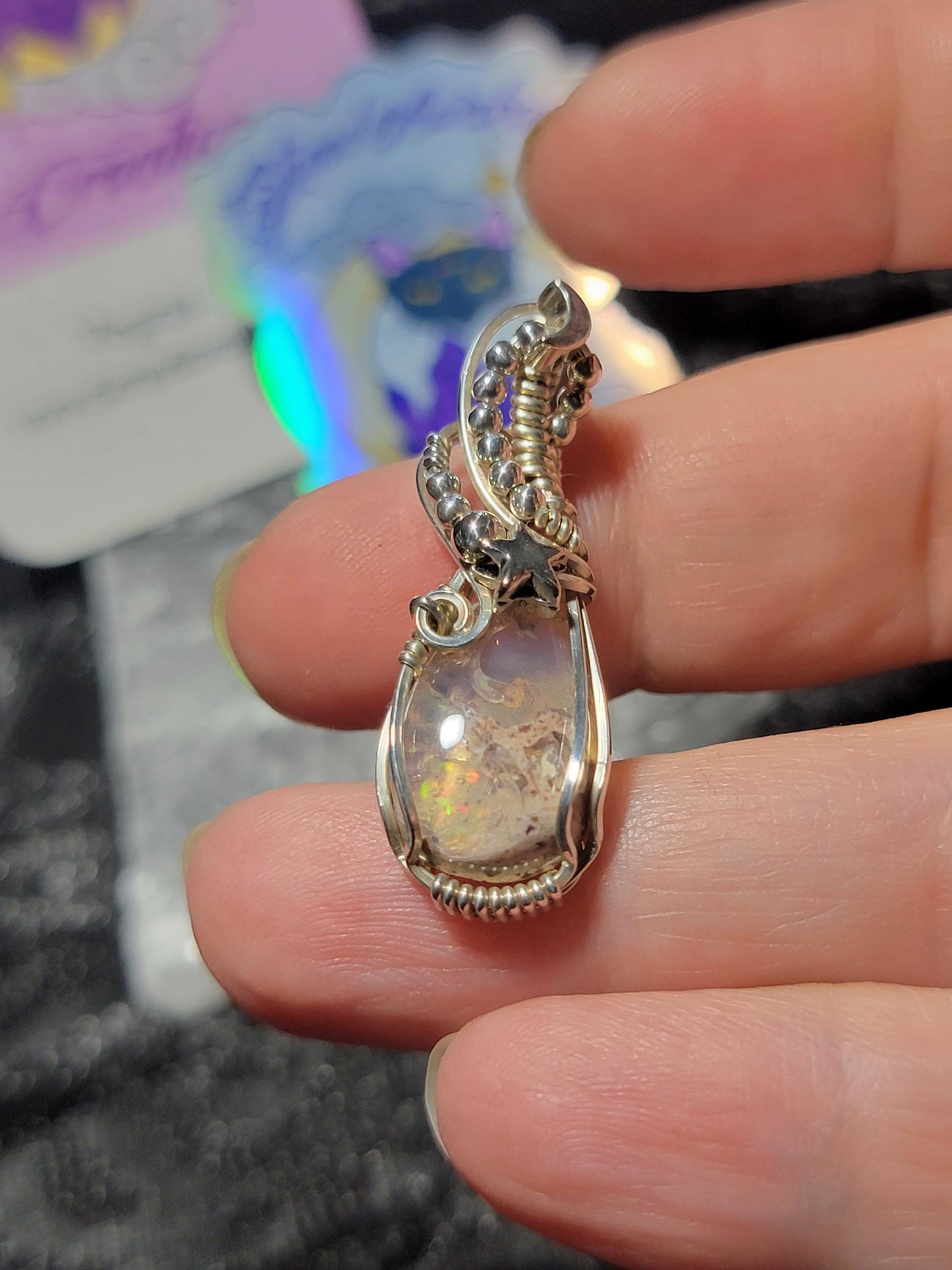 Scenic Mexican Fire Opal in Sterling Silver