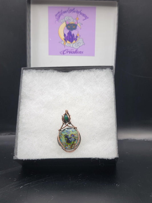 Sterling Opal w/ Black Ethiopian Opal in Antiqued Copper