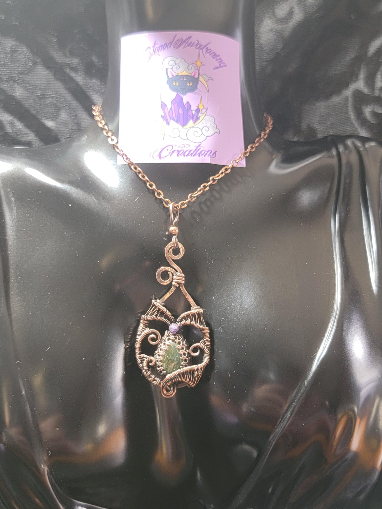 Labradorite w/ Amethyst in Antiqued Copper
